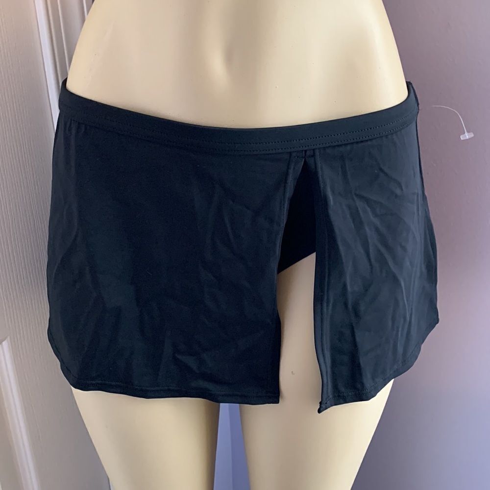 Designer Swim Skirt Bottoms Panties Swimwear Black M - Picture 2 of 9